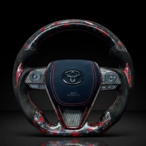 2018-2022 8th Gen Toyota Camry Red Forged Carbon Fiber Steering Wheel